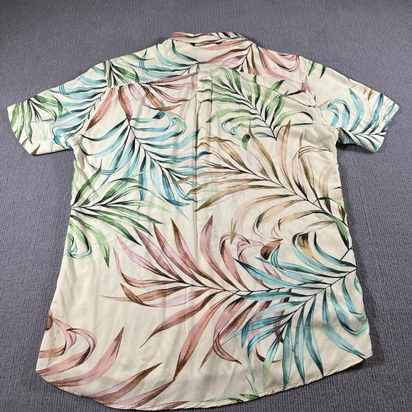 Mahalo Hawaiiian Mens XL Button Up Shirt Floral Palms Reverse Print Brazil - Picture 6 of 9